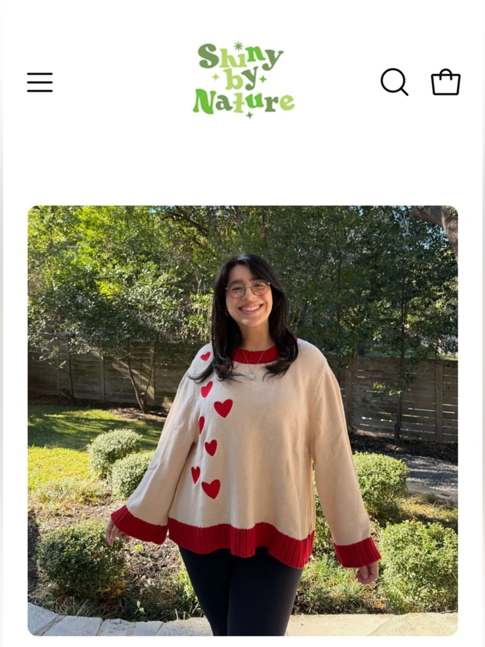 Shiny by Nature Falling Hearts Daydreamer Sweater